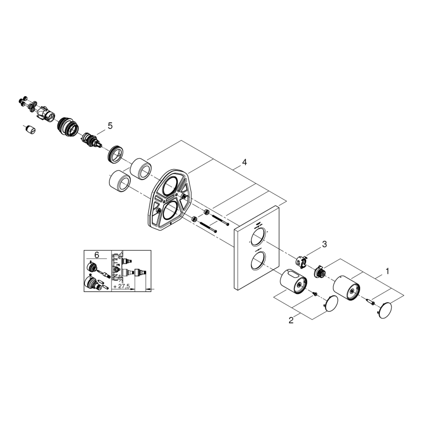 GROHE 27618000 - Термостатическая крышка GROHTHERM F полированный хром