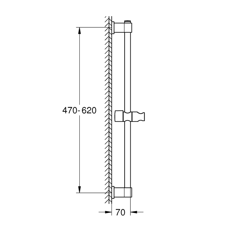 GROHE 277242431 - Душевая штанга VITALIO UNIVERSAL 600 мм черная