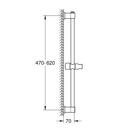 GROHE 277242431 - Душова штанга VITALIO UNIVERSAL 600 мм чорна