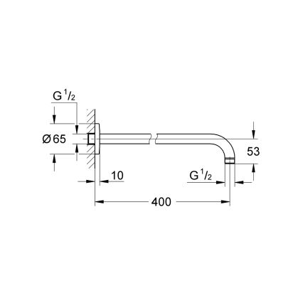 GROHE 27851000 - Душове плече TEMPESTA 400 мм полірований хром