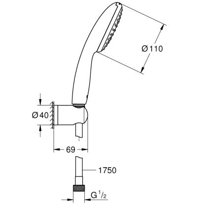GROHE 27944001 - душовий комплект VITALIO START 110, 110 мм, блискучий хром