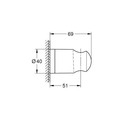 GROHE 27958001 - Настінне кріплення для душової лійки VITALIO UNIVERSAL, блискучий хром