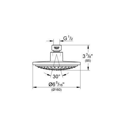 GROHE 28233000 - Верхний душ EUPHORIA COSMOPOLITAN 160 полированный хром