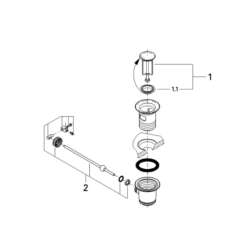 GROHE 28910000 - Зливна гарнітура 1 1/4” полірований хром