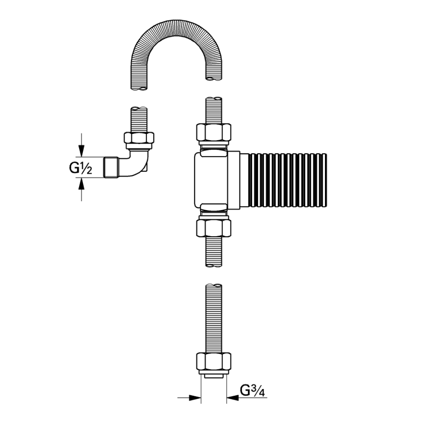 GROHE 28995000 - Комплект підключення TALENTOFILL DN 20 блискучий хром