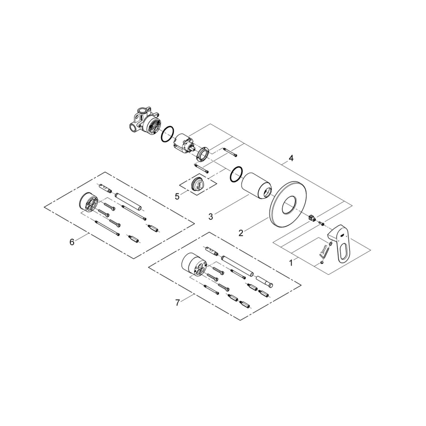 GROHE 29042000 - Душовий змішувач BAULOOP, глянцевий хром