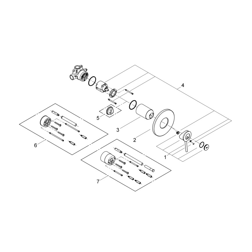 GROHE 29048000 - Душовий змішувач для прихованого монтажу BAUCLASSIC, полірований хром