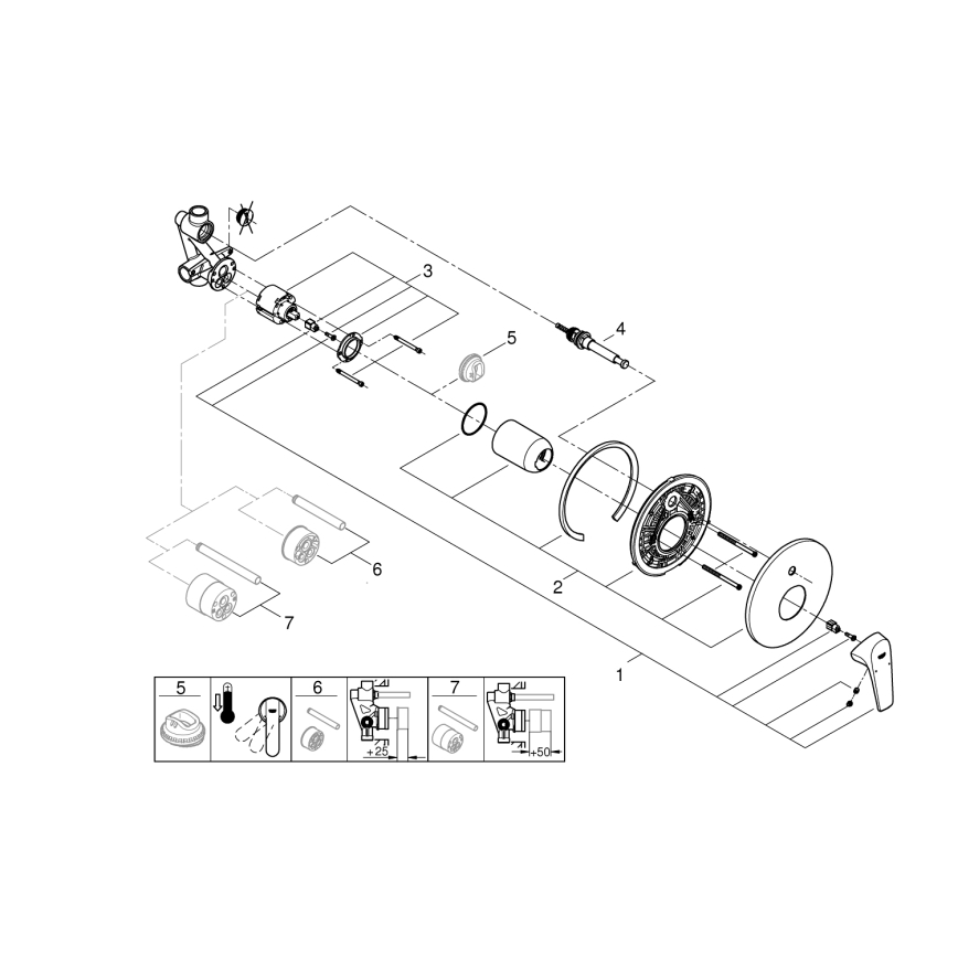 GROHE 29117000 - Ванный смеситель LINEARE, полированный хром