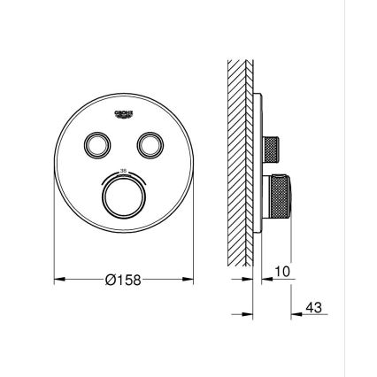 GROHE 29119GN0 — Термостат GROHTHERM SMARTCONTROL для вбудованого монтажу, золотий