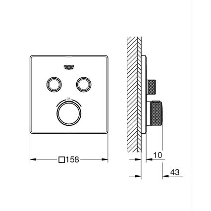 GROHE 29124000 - Термостат GROHTHERM SMARTCONTROL глянцевый хром