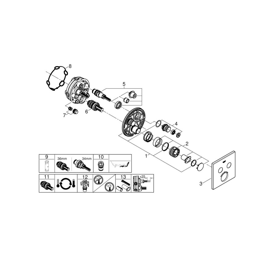 GROHE 29124A00 - термостатичний змішувач GROHTHERM SMARTCONTROL, графіт