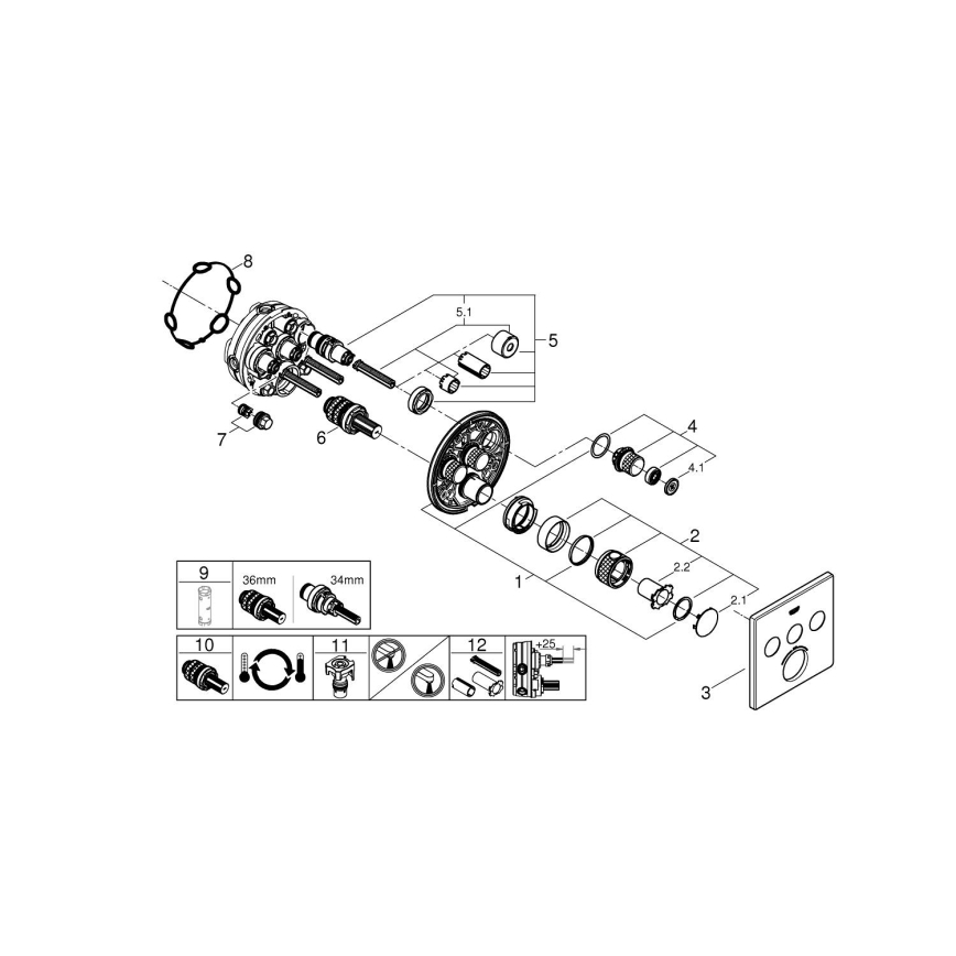 GROHE 29126000 - Термостатичний змішувач GROHTHERM SMARTCONTROL, блискучий хром