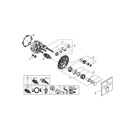 GROHE 29126AL0 - Термостат GROHTHERM SMARTCONTROL 158 × 158 мм графіт