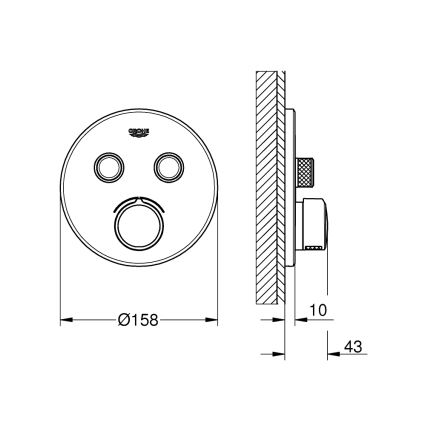 GROHE 29145000 - Накладка для встраиваемого смесителя SMARTCONTROL, глянцевый хром