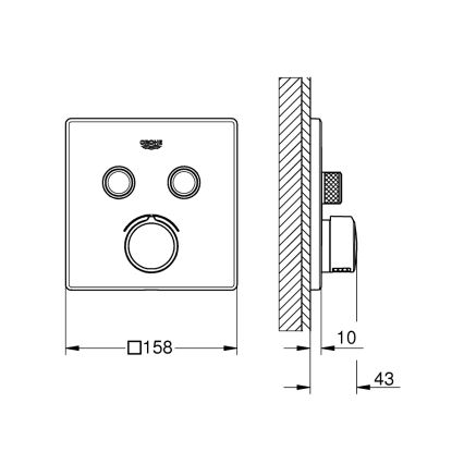 GROHE 29148000 - Накладка для встраиваемого смесителя SMARTCONTROL, глянцевый хром