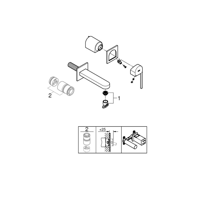 GROHE 29306003 - Смеситель для раковины PLUS 203 мм, глянцевый хром