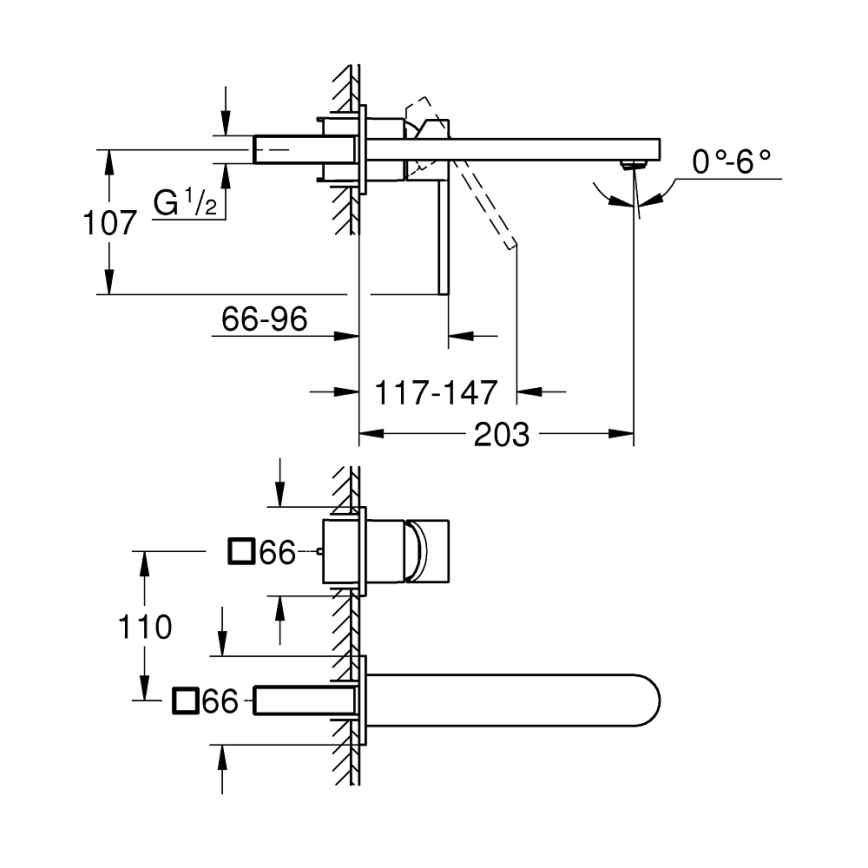GROHE 29306003 - Змішувач для умивальника PLUS 203 мм полірований хром
