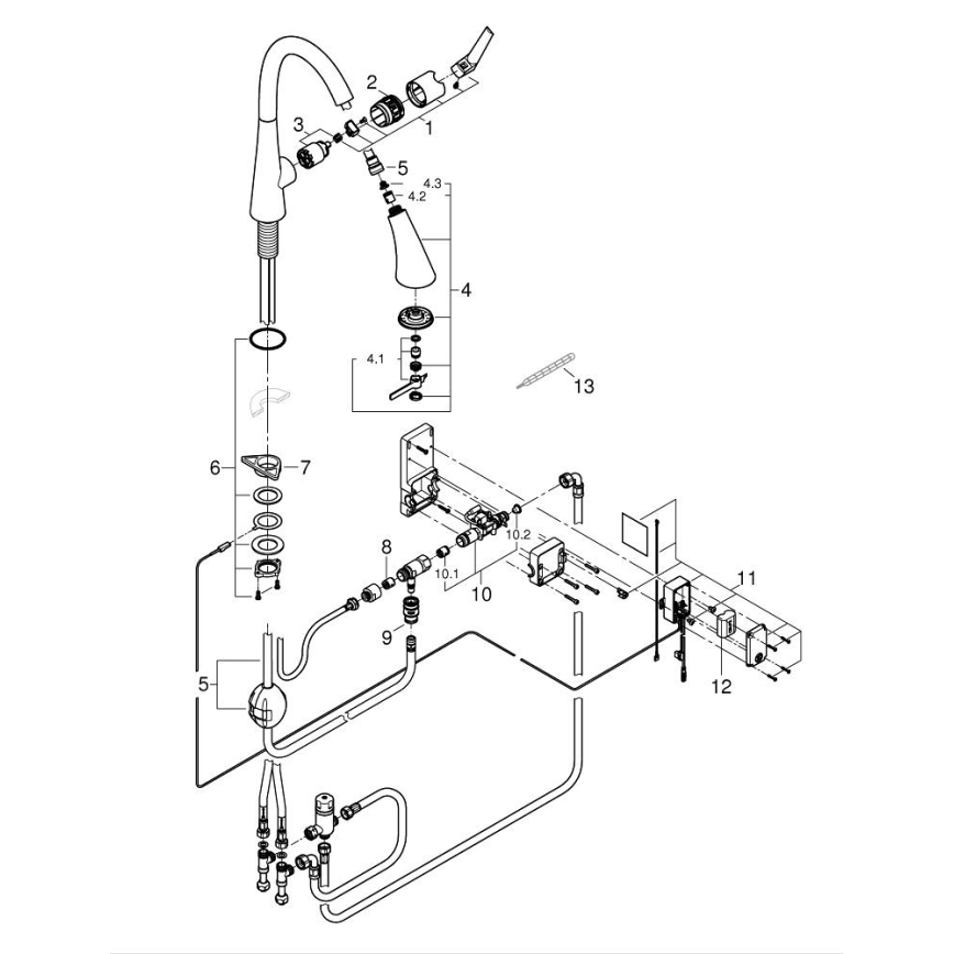 GROHE 30219002 - Електронний змішувач для кухонної мийки ZEDRA TOUCH полірований хром