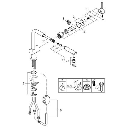 GROHE 30274000 - Змішувач для мийки з L-подібним виливом, полірований хром