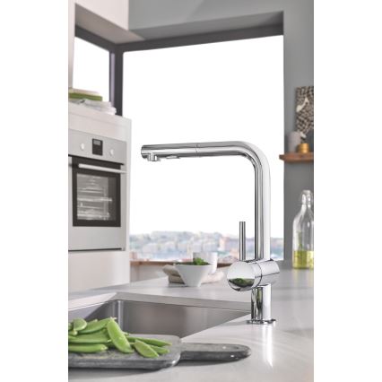 GROHE 30274000 - Кухонный смеситель с L-образным изливом, глянцевый хром