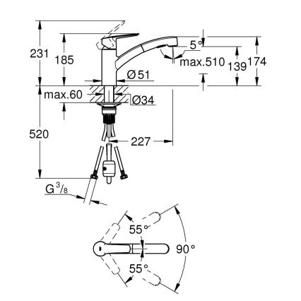 GROHE 303072431 - Кухонний змішувач START 185 × 227 мм чорний