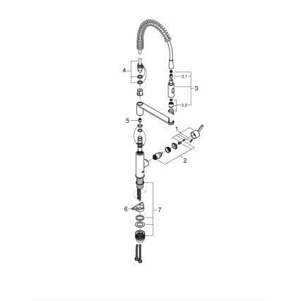 GROHE 30361000 - Кухонний змішувач для мийки GET 455 мм полірований хром