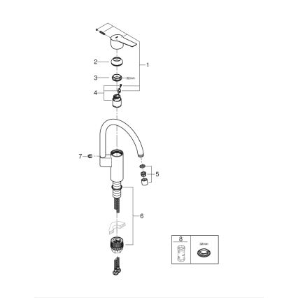 GROHE 30469000 - кухонный смеситель START с высоким изливом, глянцевый хром