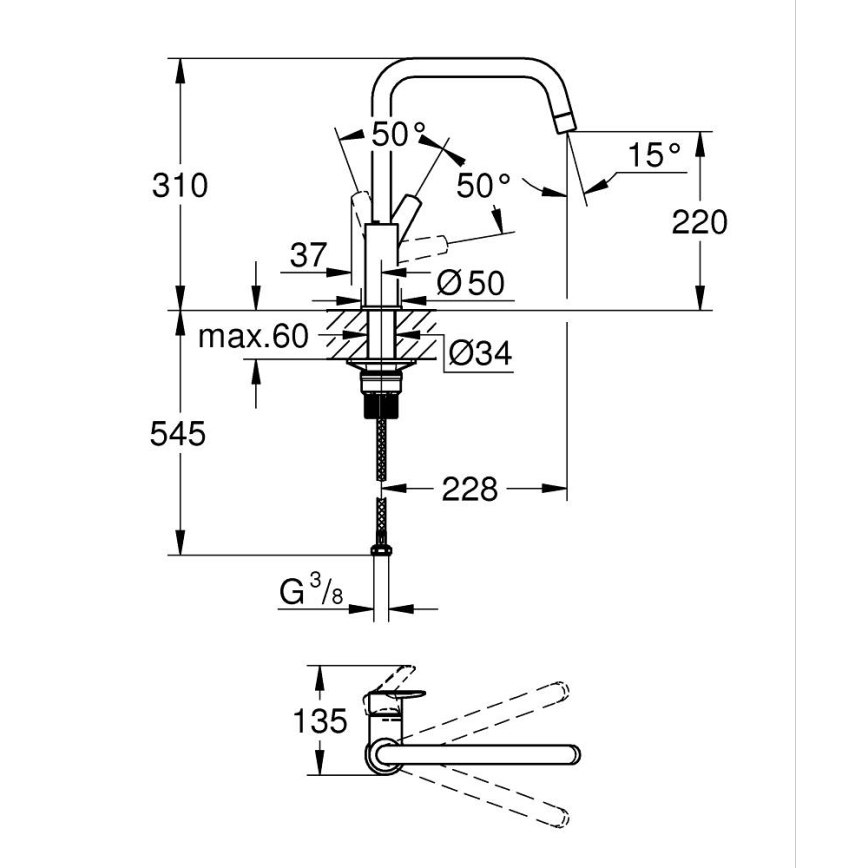 GROHE 30470000 - Змішувач для мийки START, блискучий хром