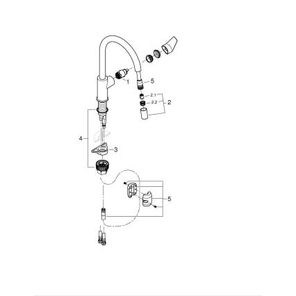 GROHE 30551000 - Кухонный смеситель START EDGE, 357 мм, глянцевый хром