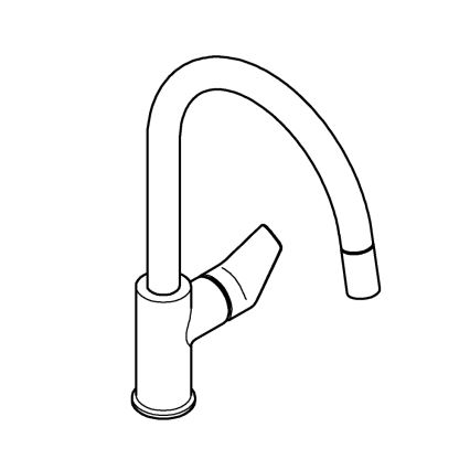 GROHE 30551000 - Кухонный смеситель START EDGE, 357 мм, глянцевый хром