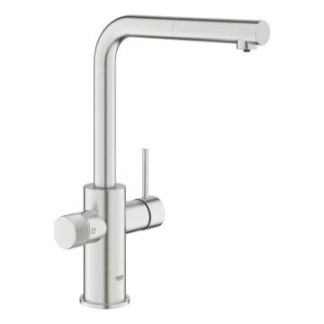 GROHE 30590DC0 - Кухонный смеситель с выдвижной лейкой BLUE PURE, нержавеющая сталь