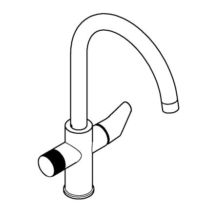 GROHE 30592000 - Кухонный смеситель BLUE PURE StartCurve 411 мм полированный хром