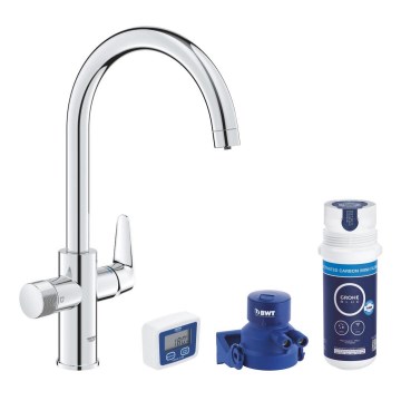 GROHE 30593000 - Кухонный смеситель BLUE PURE, C-образный излив, полированный хром