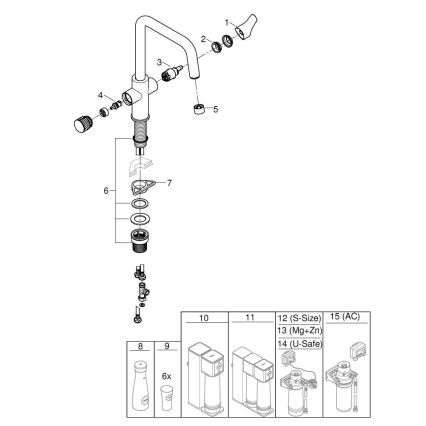 GROHE 30595000 - Змішувач для мийки BLUE PURE Start, 366 мм, глянцевий хром
