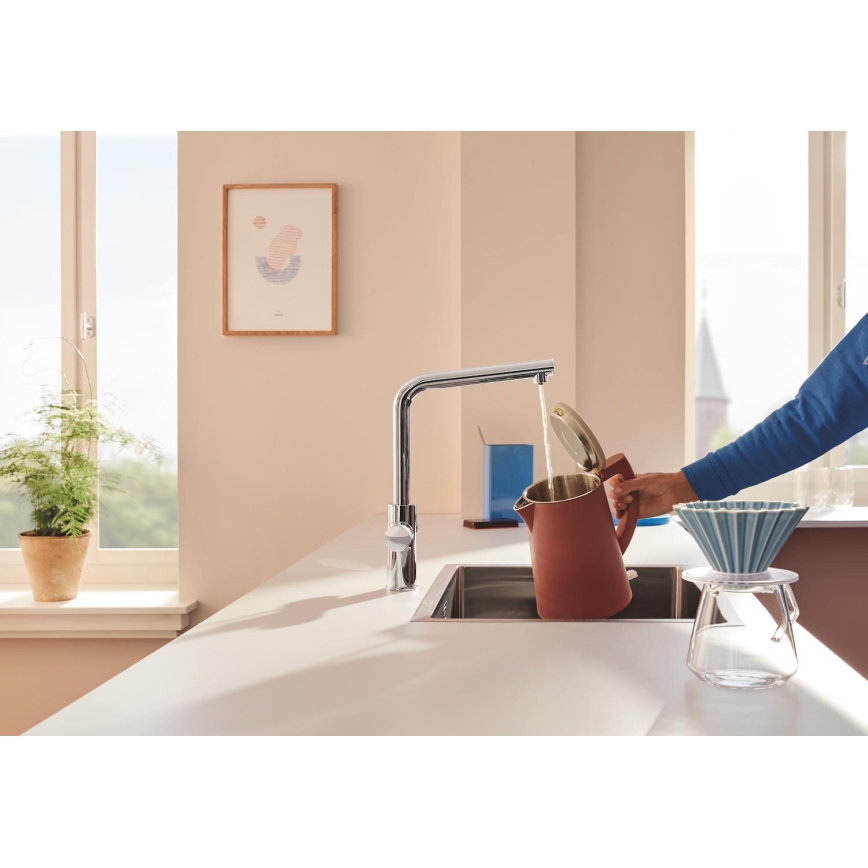 GROHE 30600000 - Смеситель для мойки BLUE PURE с L-образным изливом, глянцевый хром