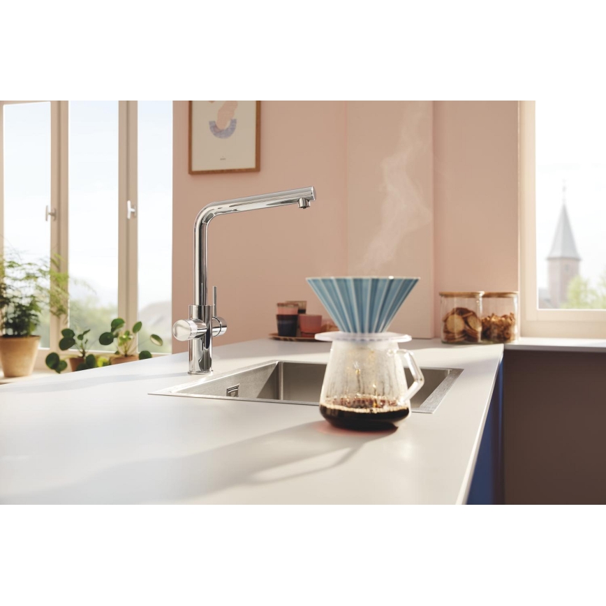 GROHE 30600000 - Смеситель для мойки BLUE PURE с L-образным изливом, глянцевый хром