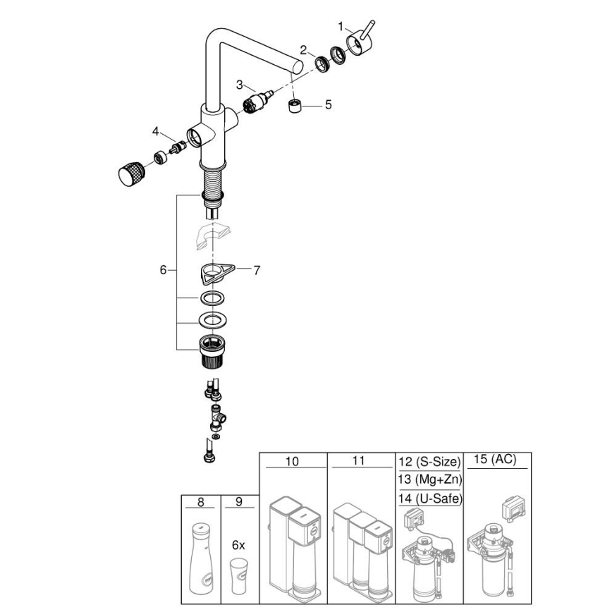 GROHE 30600000 - Кухонний змішувач BLUE PURE L-вилив, блискучий хром