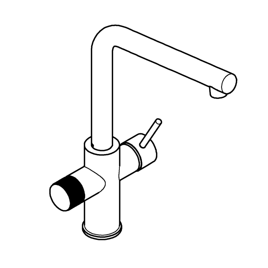 GROHE 30600000 - Кухонний змішувач BLUE PURE L-вилив, блискучий хром