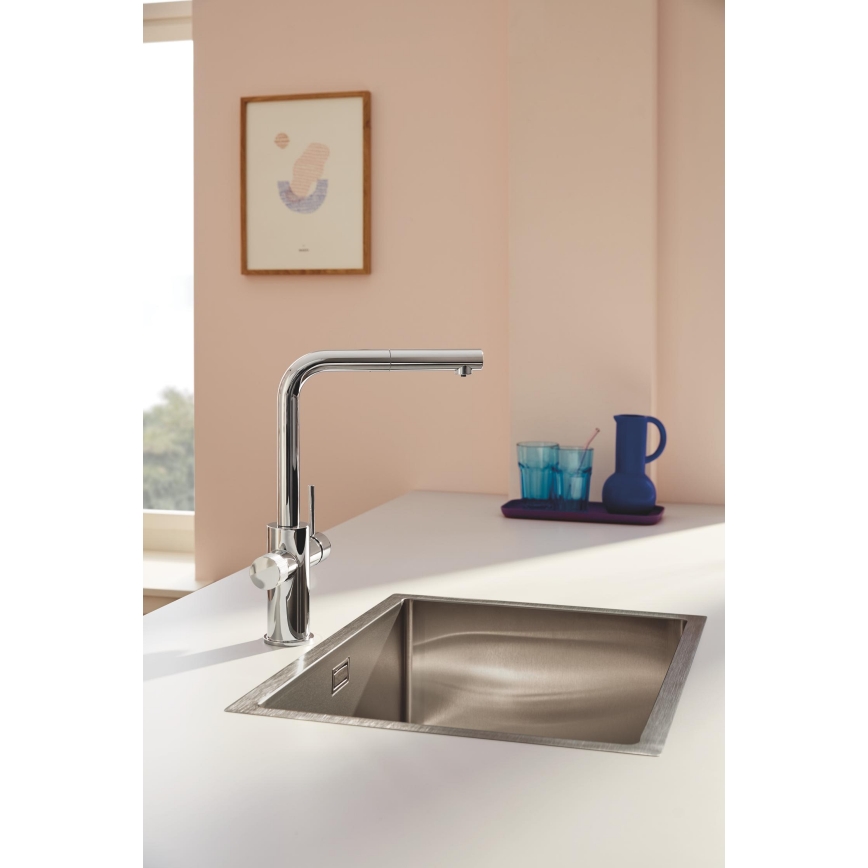 GROHE 30601000 - Кухонний змішувач BLUE PURE A з висувним виливом, глянцевий хром