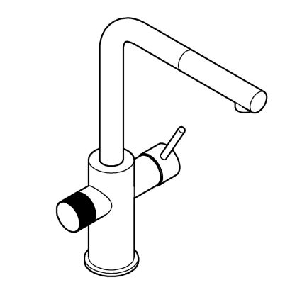 GROHE 30601000 - Кухонный смеситель BLUE PURE A с выдвижной лейкой, глянцевый хром