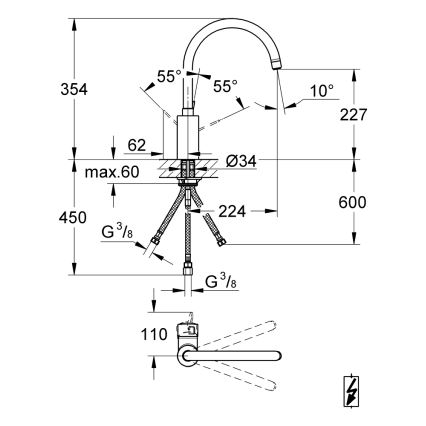 GROHE 31180000 - Смеситель для мойки EUROSMART COSMOPOLITAN полированный хром