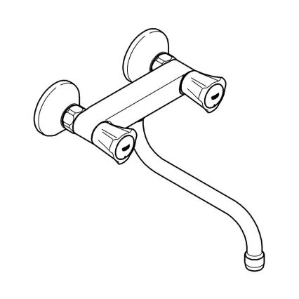 GROHE 31187001 - Настенный смеситель для мойки COSTA L 200 мм, полированный хром