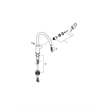 GROHE 31368001 - Кухонний змішувач BAULOOP, блискучий хром