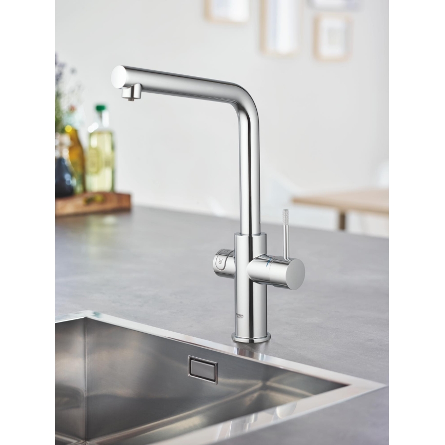 GROHE 31454001 - Кухонний змішувач BLUE HOME з L-виливом, блискучий хром