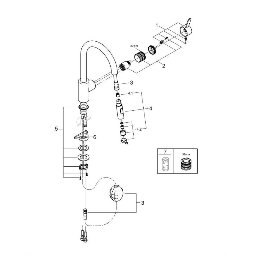 GROHE 31481001 - Кухонний змішувач EUROSMART COSMOPOLITAN, блискучий хром