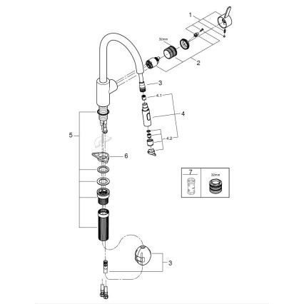 GROHE 31484001 - Кухонный смеситель GET, глянцевый хром