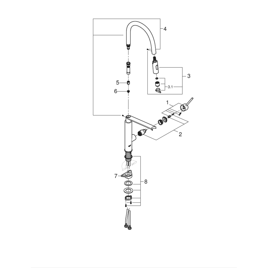 GROHE 31491DC0 - кухонний змішувач CONCETTO DN 15 із нержавіючої сталі