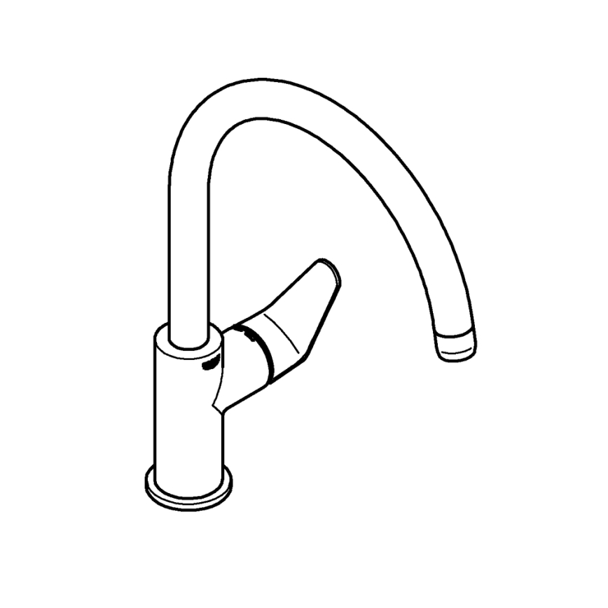 GROHE 31536001 - Змішувач для мийки BAUCURVE 332 мм, полірований хром