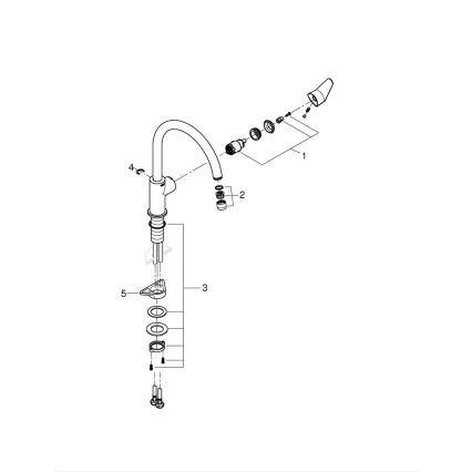 GROHE 31536001 - Кухонный смеситель BAUCURVE 332 мм полированный хром