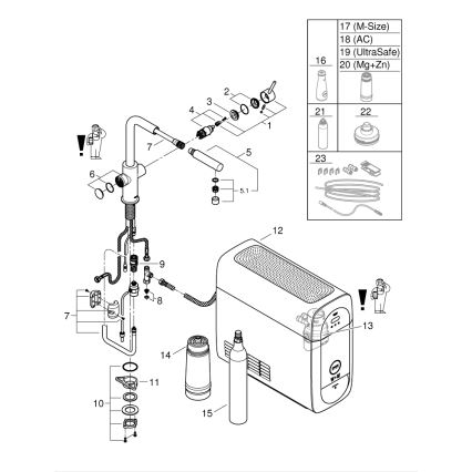GROHE 31539000 - Змішувач для кухонної мийки BLUE HOME L-вилив блискучий хром